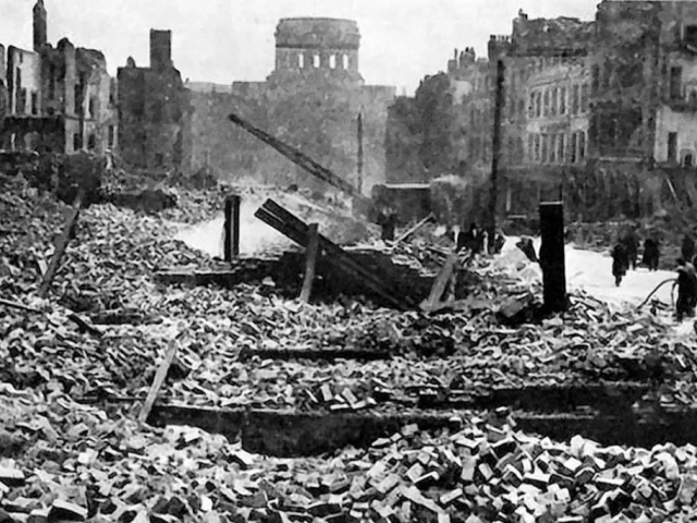 Liverpool Docks Customs House after Luftwaffe bombing 1941